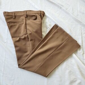 70s Lee Tan Waffle Knit Slacks‎